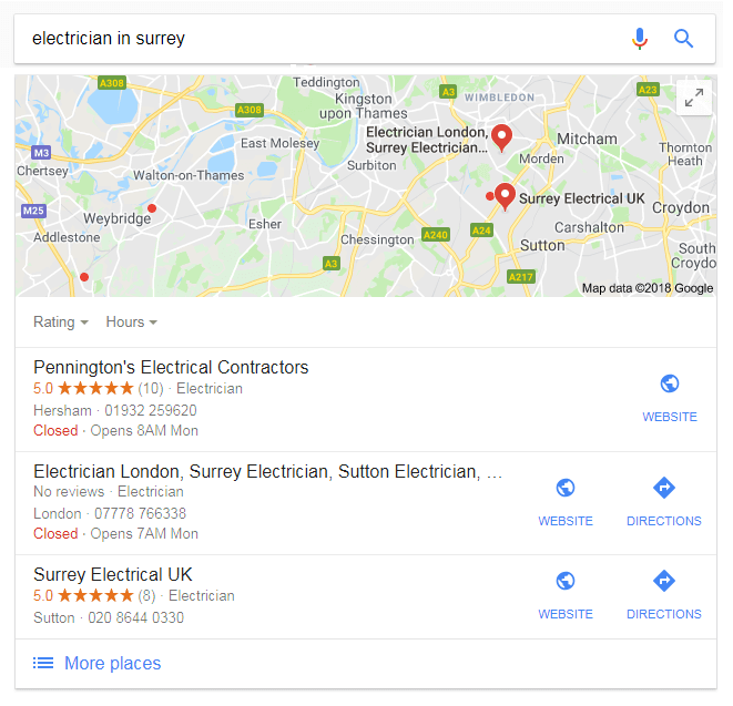 SEO Surrey electrician